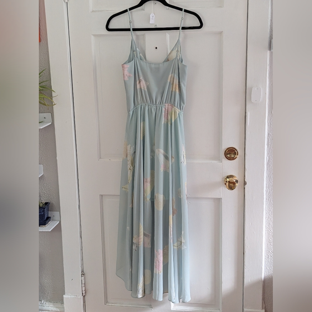Show Me Your Mumu Seashell High Low Maxi Dress Blue Coastal Small Wrap Style - Picture 6 of 6